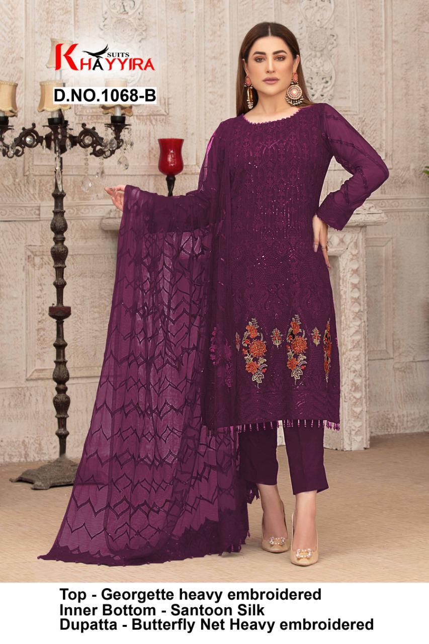 PAKISTANI SUITS D NO 1068B BY KHAYYIRA